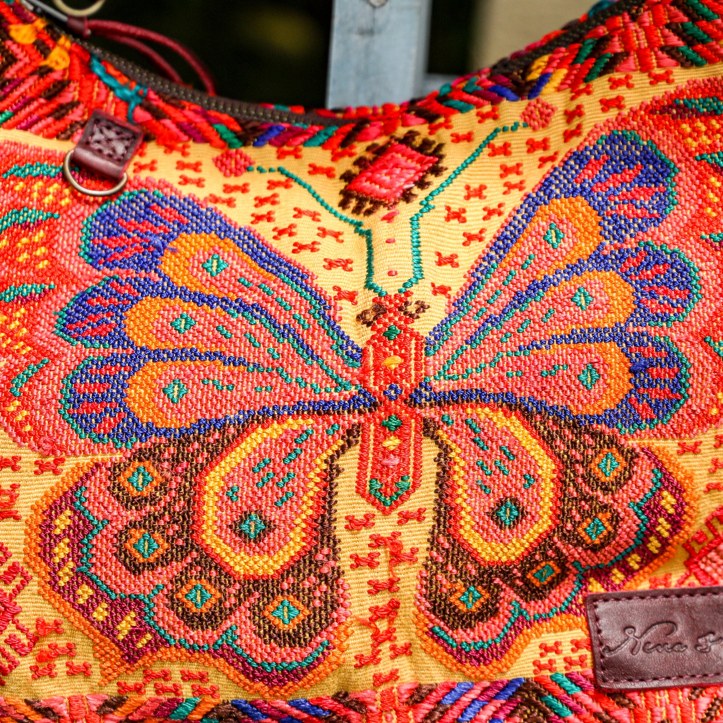 SMALL PENELOPE BAG - OOAK HUIPIL - VINO TINTO - NO. 201546