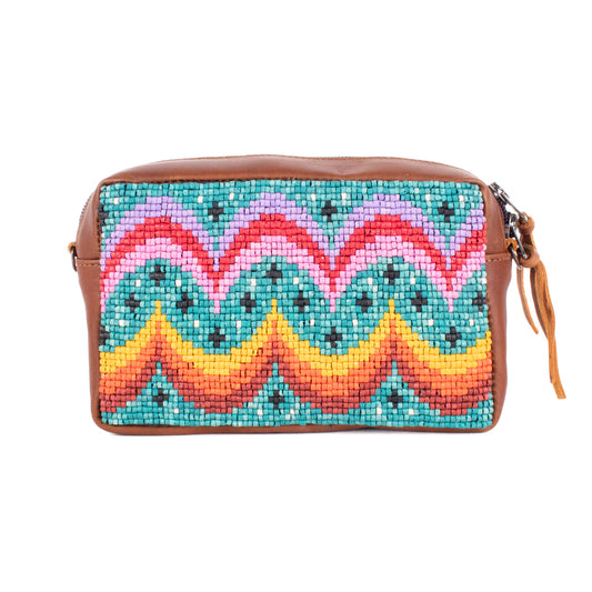 WANDER CROSSBODY SET - H&S BEADED PANEL - BAJA - CAFE