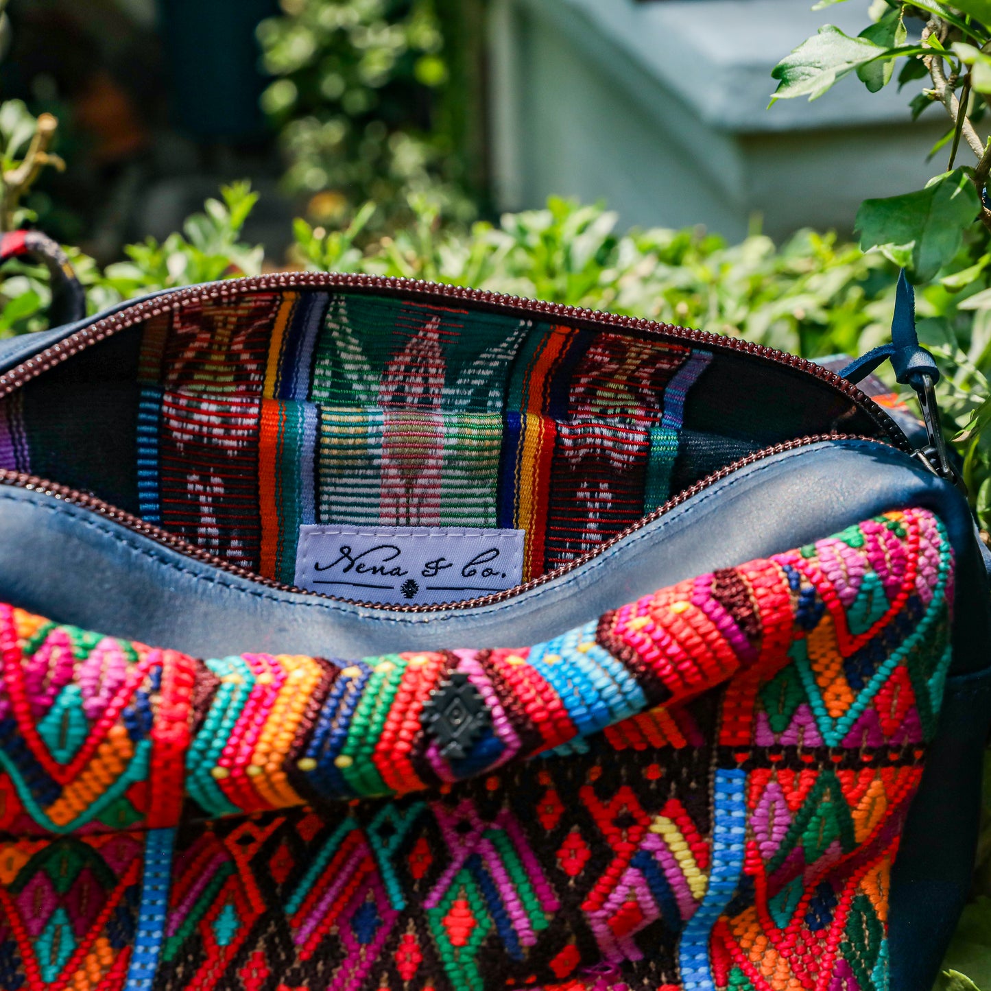 WANDER CROSSBODY SET - OOAK HUIPIL - NAVY - NO. 201436