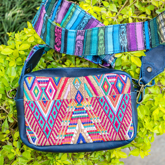 WANDER CROSSBODY SET - OOAK HUIPIL - NAVY - NO. 201439