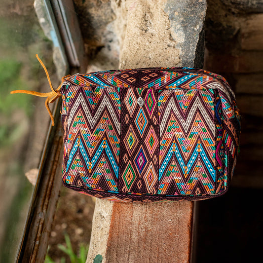 LARGE WANDER BAG + STRAP SET - OOAK HUIPIL - CAFE - NO. 16778