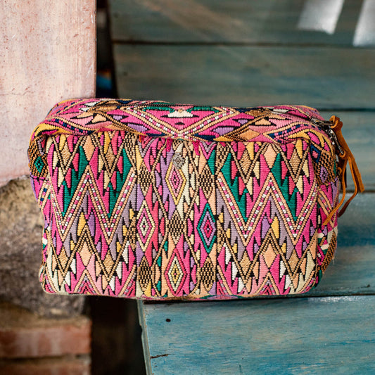 LARGE WANDER BAG + STRAP SET - OOAK HUIPIL - CAFE - NO. 16780