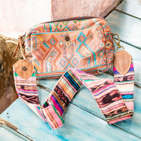 WANDER CROSSBODY BAG + STRAP SET - OOAK HUIPIL & CORTE - FAWN - NO. 16738