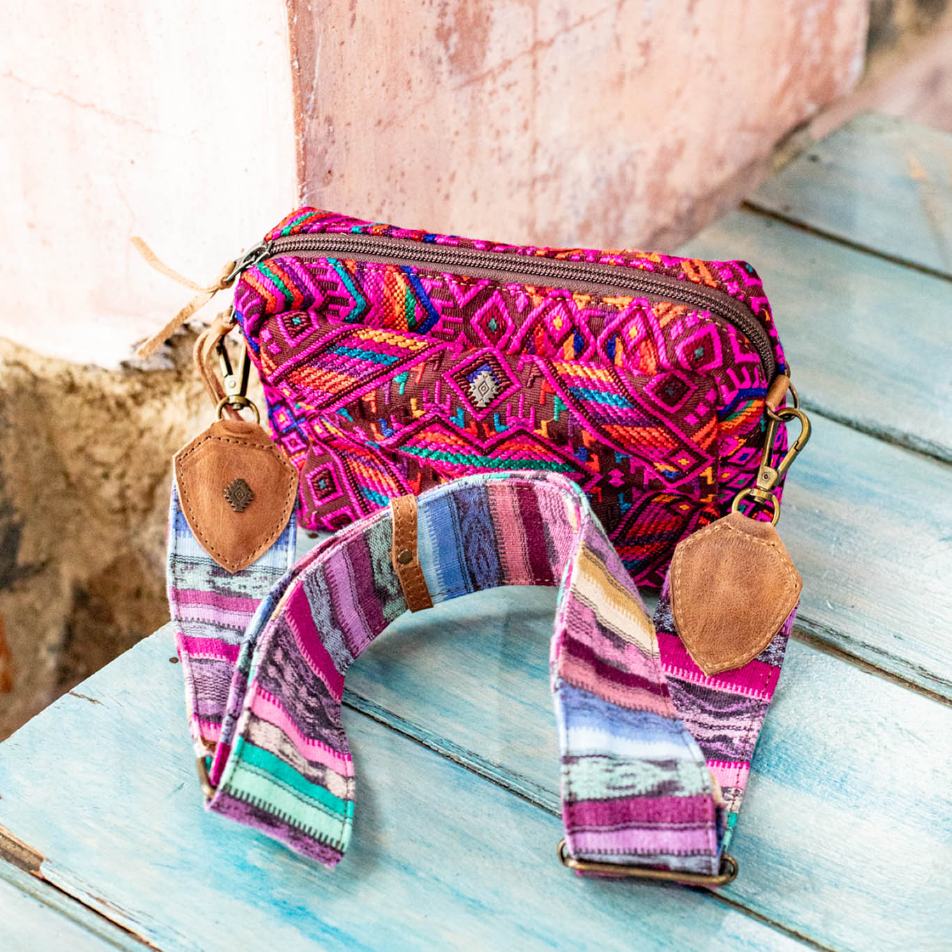 WANDER CROSSBODY BAG + STRAP SET - OOAK HUIPIL & CORTE - FAWN - NO. 16734