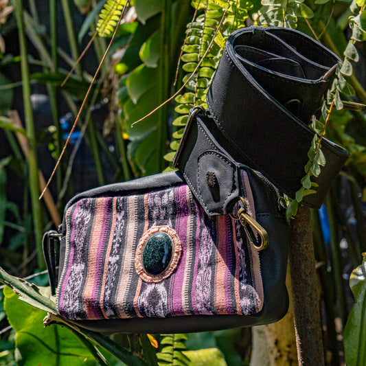 WANDER CROSSBODY BAG + STRAP SET - CORTE WITH JADE - BLACK - NO. 15546