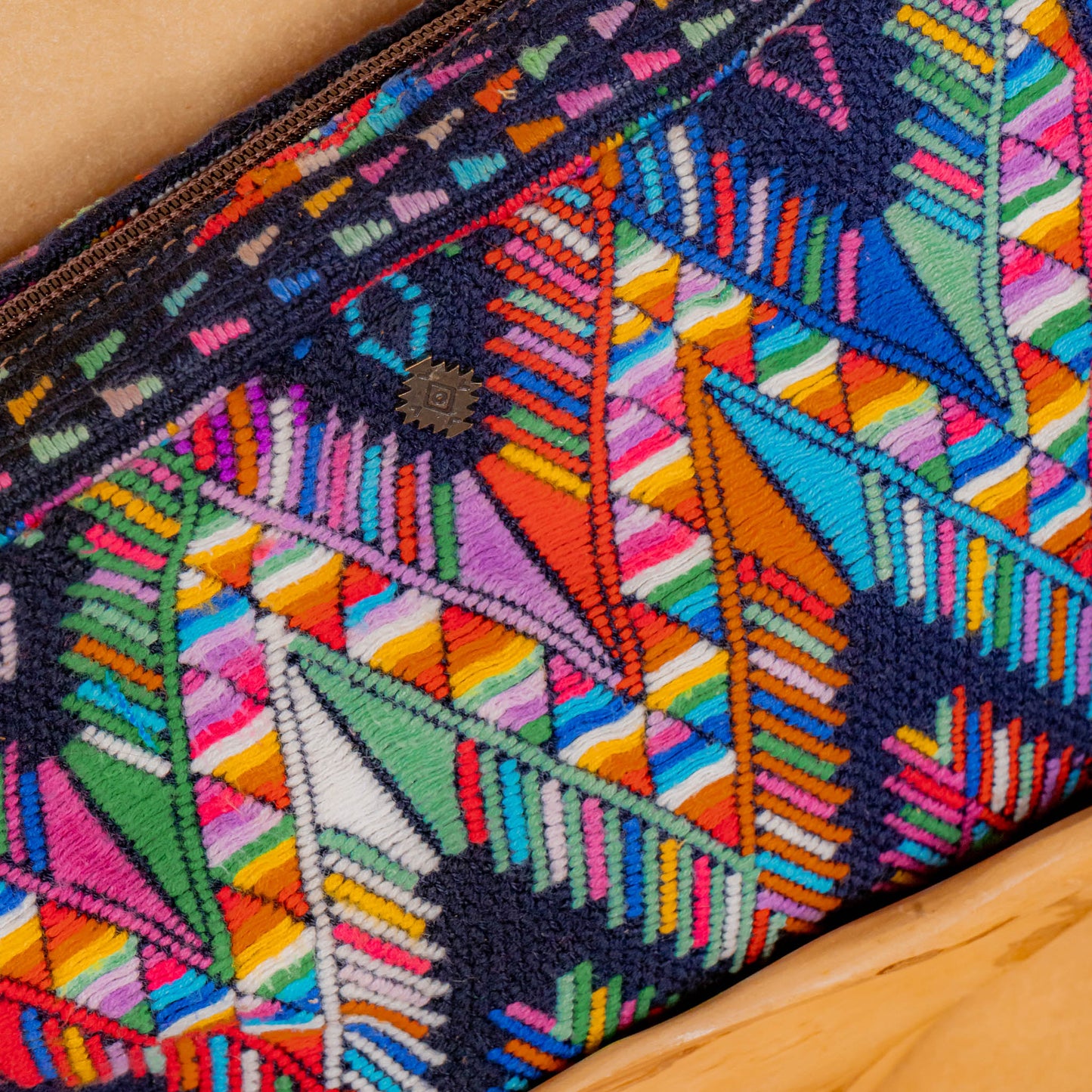 LARGE WANDER BAG + STRAP SET - OOAK HUIPIL & CORTE - CAFE - NO. 16160