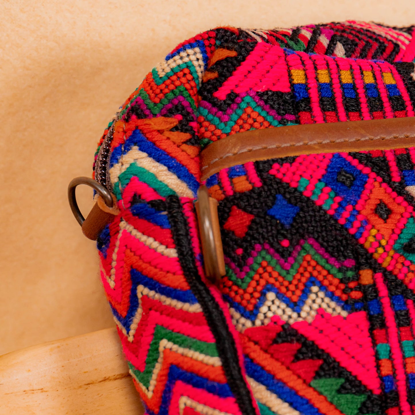 WANDER CROSSBODY BAG + STRAP SET - OOAK HUIPIL & CORTE - CAFE - NO. 16143