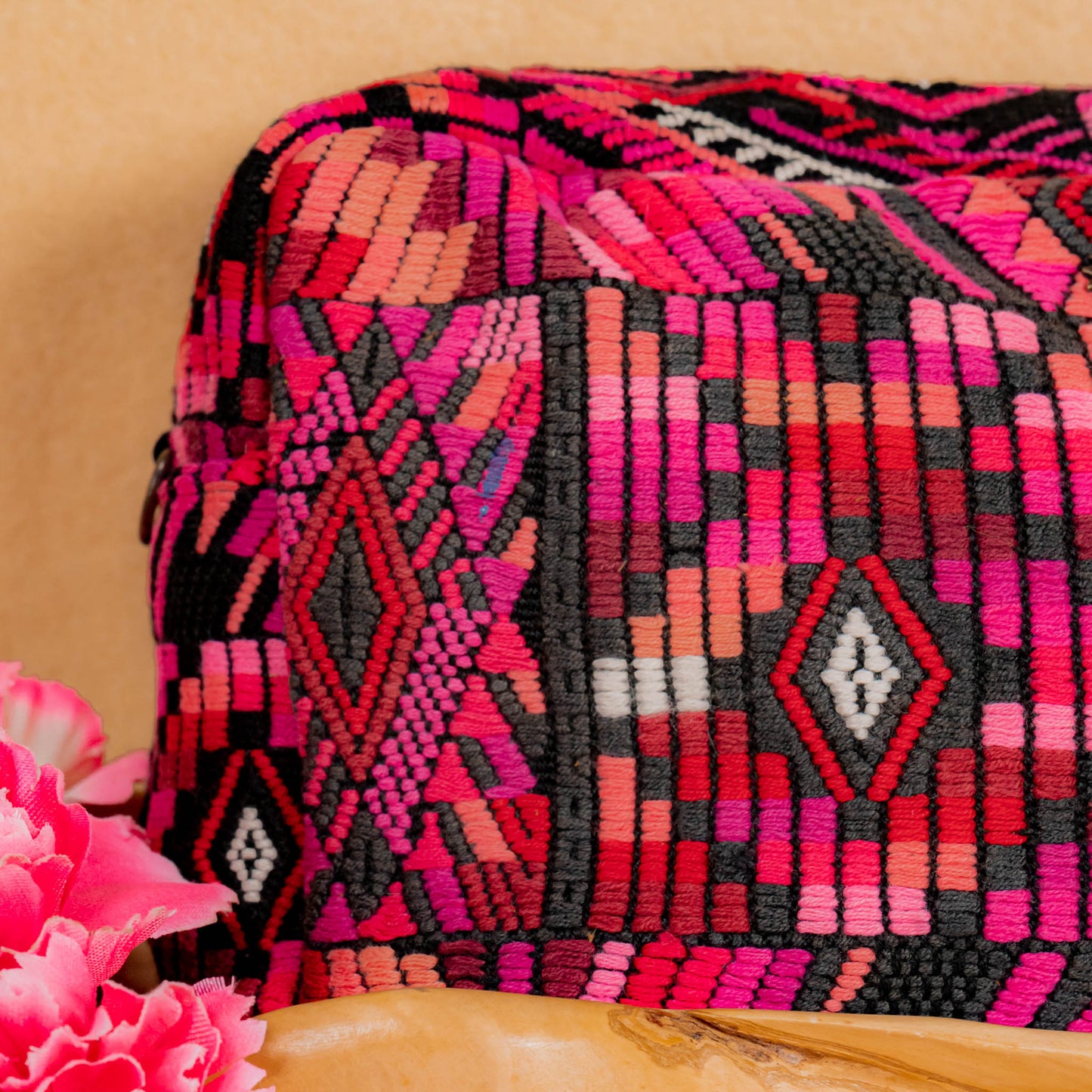 LARGE WANDER BAG + STRAP SET - OOAK HUIPIL & CORTE - BLACK - NO. 16156