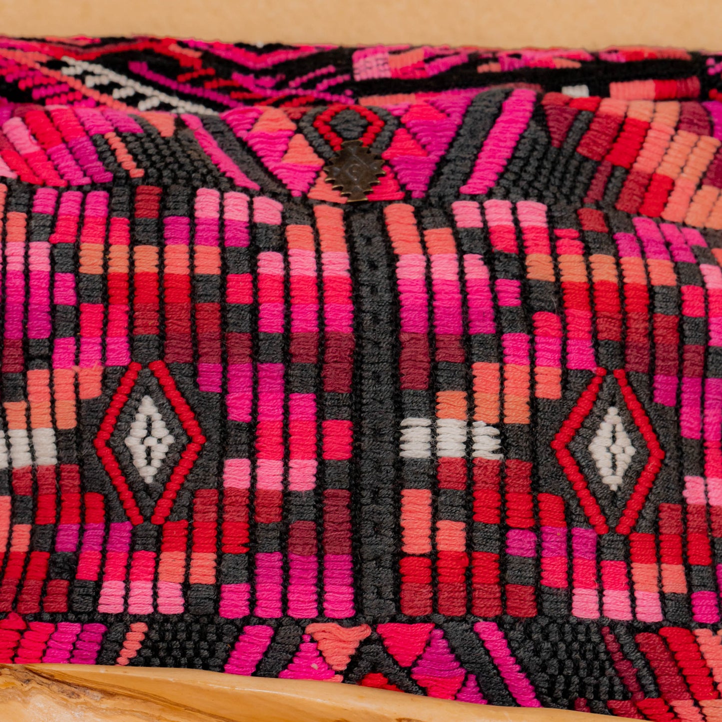 LARGE WANDER BAG + STRAP SET - OOAK HUIPIL & CORTE - BLACK - NO. 16156