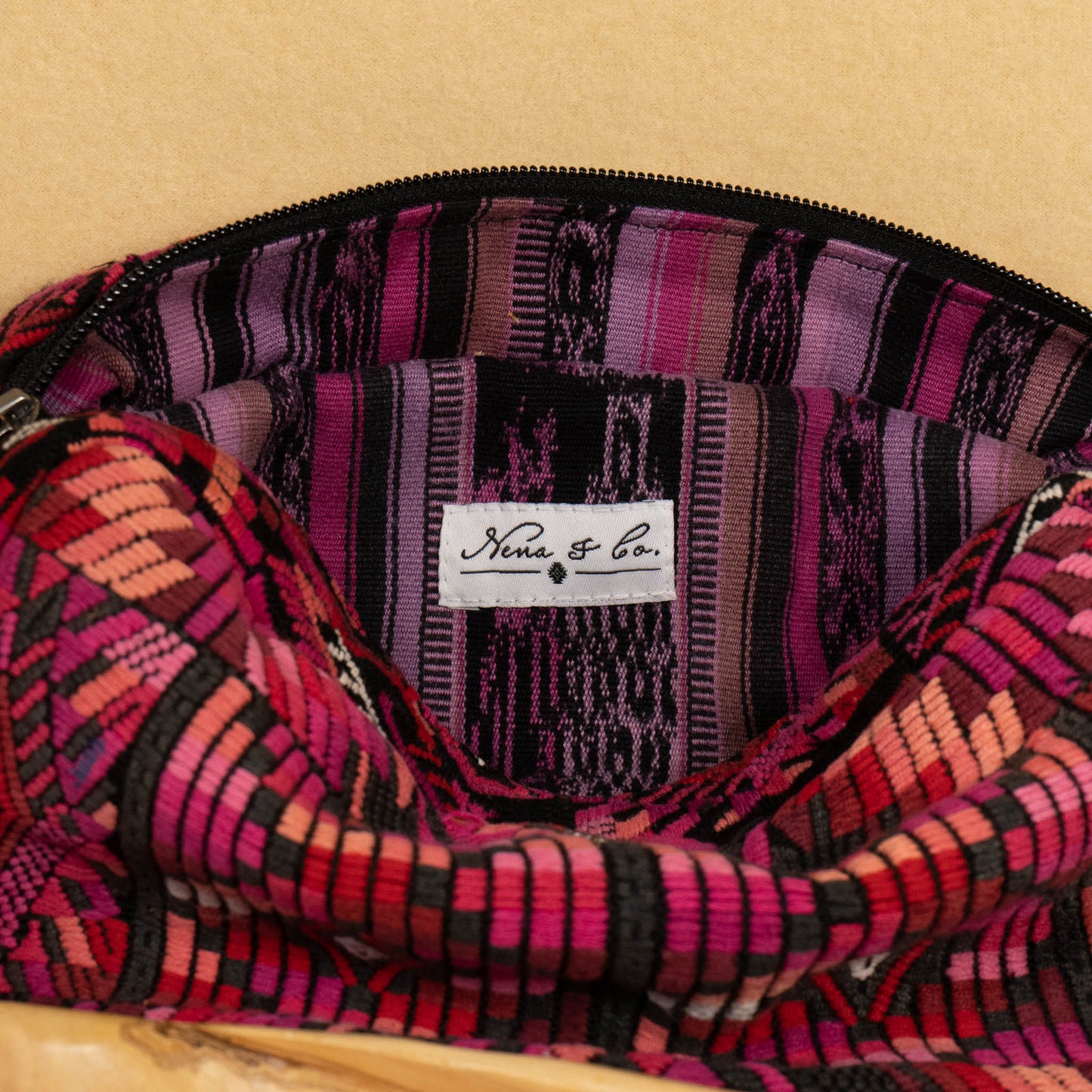 LARGE WANDER BAG + STRAP SET - OOAK HUIPIL & CORTE - BLACK - NO. 16156