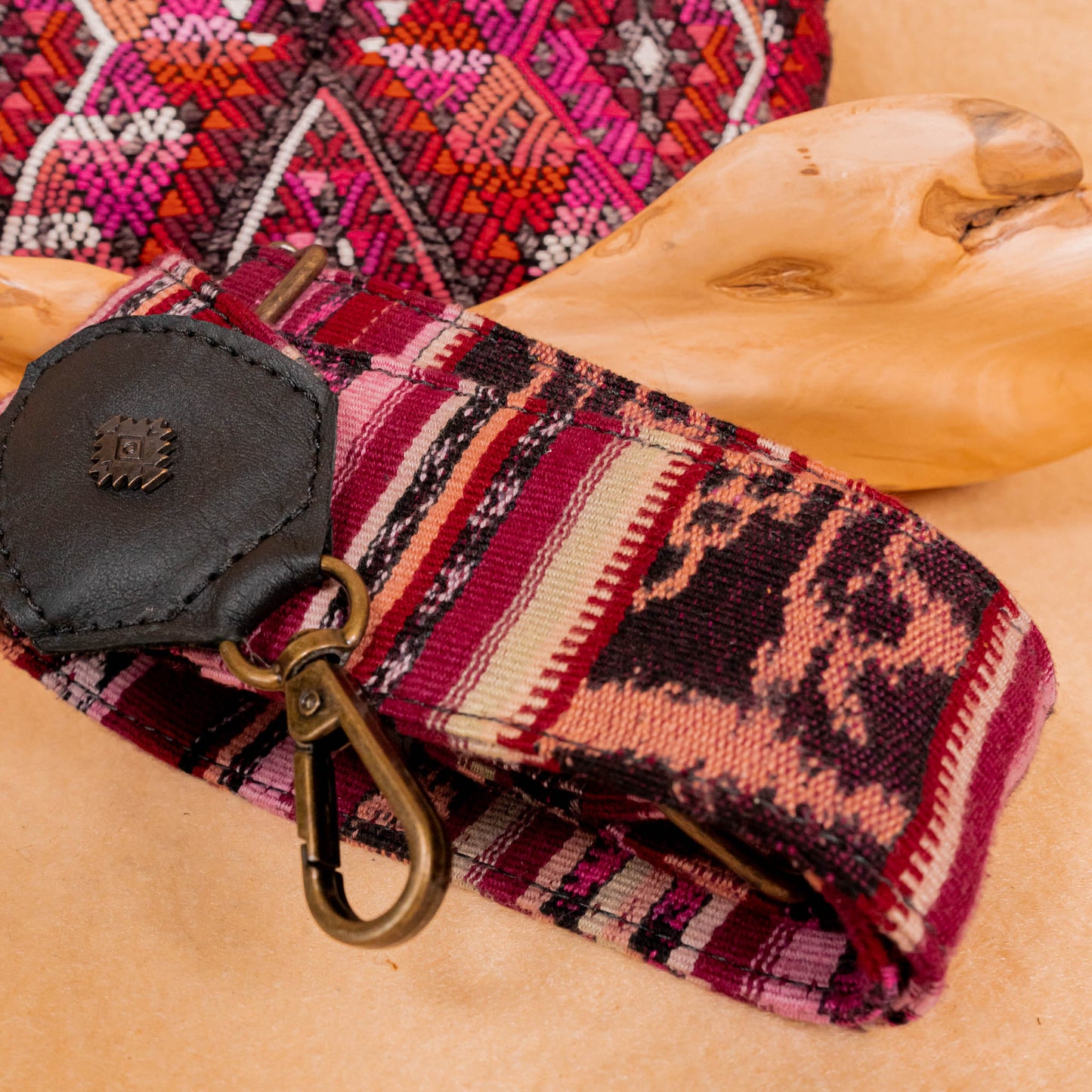 WANDER CROSSBODY BAG + STRAP SET - OOAK HUIPIL & CORTE - BLACK - NO. 16135