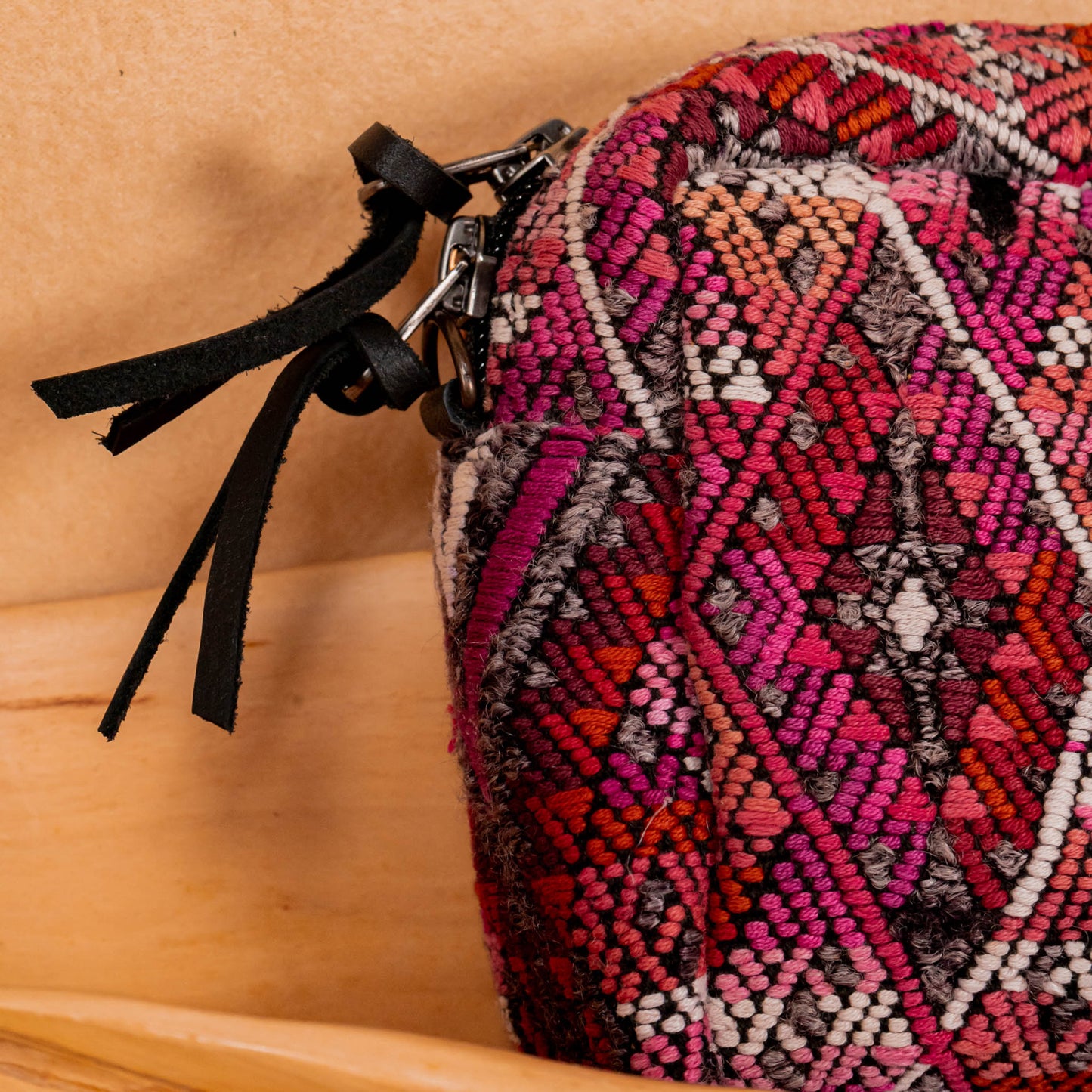 WANDER CROSSBODY BAG + STRAP SET - OOAK HUIPIL & CORTE - BLACK - NO. 16135