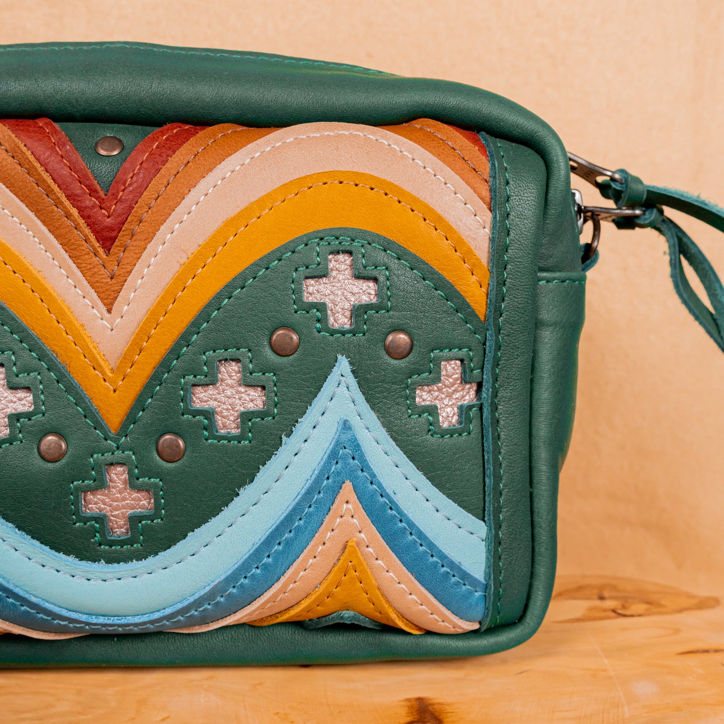 WANDER CROSSBODY BAG + STRAP SET - NENA STUDIO - FULL LEATHER IN GREEN