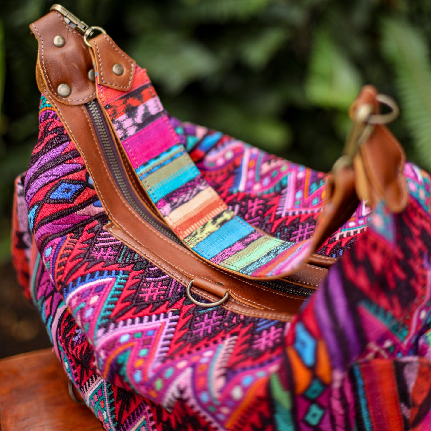 BEATRIZ CDB + DIAMANTE STRAP - OOAK HUIPIL - CAFE - NO. 200166