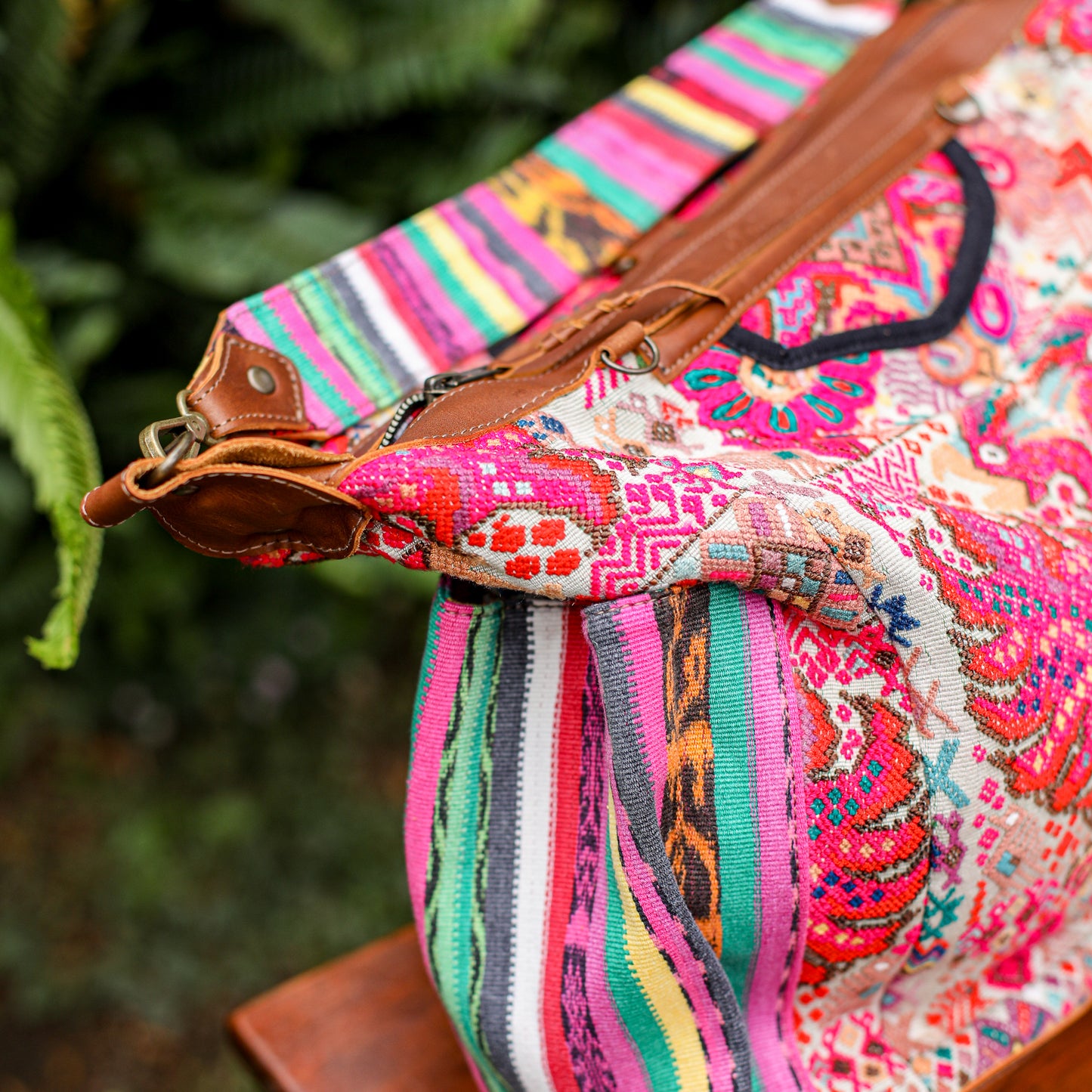 BEATRIZ CDB + DIAMANTE STRAP - OOAK HUIPIL - CAFE - NO. 200168