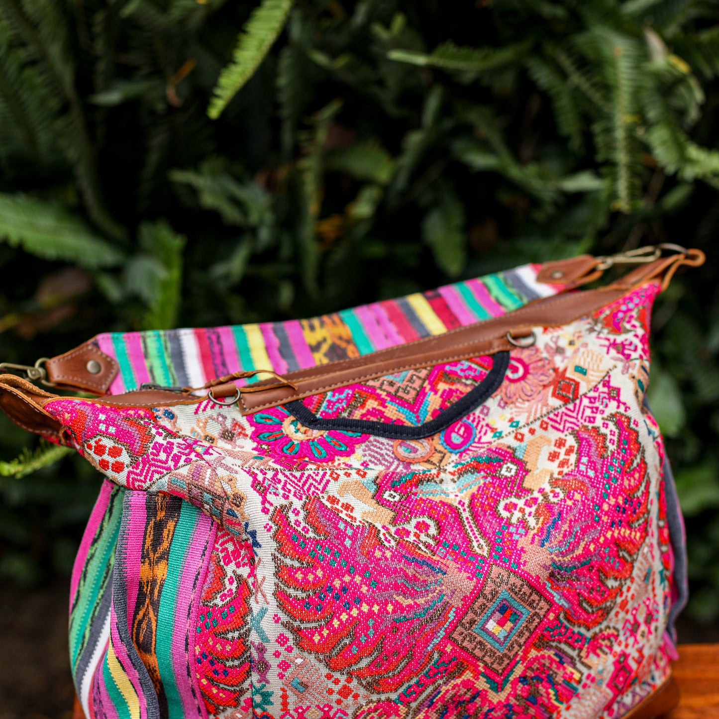 BEATRIZ CDB + DIAMANTE STRAP - OOAK HUIPIL - CAFE - NO. 200168