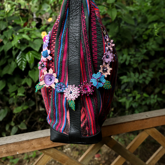 **SHIP WINDOW** BEADED FLORAL BAG NECKLACE - NO. 201785