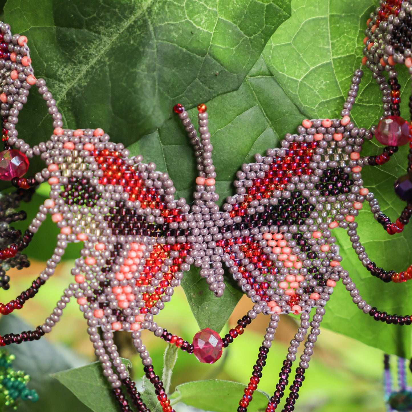 **SHIP WINDOW** BEADED BUTTERFLY BAG NECKLACE - NO. 201762