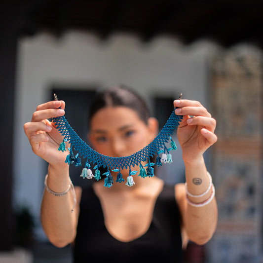 BEADED TULIPS BAG NECKLACE - NO. 18249