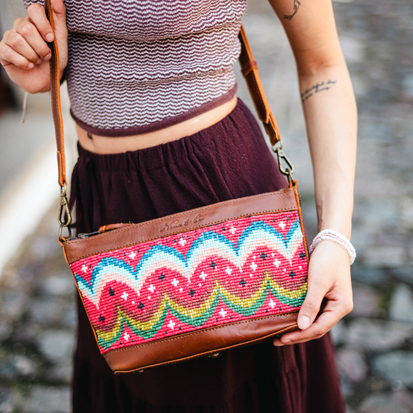 PERFECT NENITA - H&S BEADED PANEL - JAVANA - CAFE