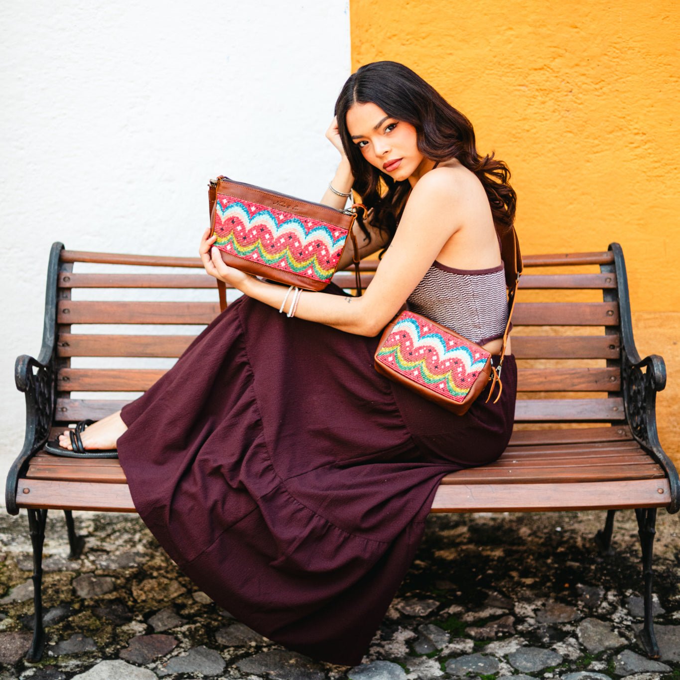 PERFECT NENITA - H&S BEADED PANEL - JAVANA - CAFE