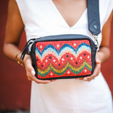 WANDER CROSSBODY SET - H&S BEADED PANEL - JAVANA - BLACK