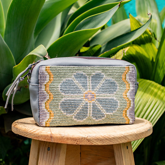 H&S WANDER CROSSBODY SET - OOAK BEADED PANEL - PLATINUM - NO. 17119