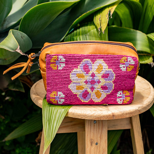 H&S WANDER CROSSBODY SET - OOAK BEADED PANEL - BUTTERSCOTCH - NO. 17113