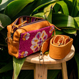 H&S WANDER CROSSBODY SET - OOAK BEADED PANEL - BUTTERSCOTCH - NO. 17113