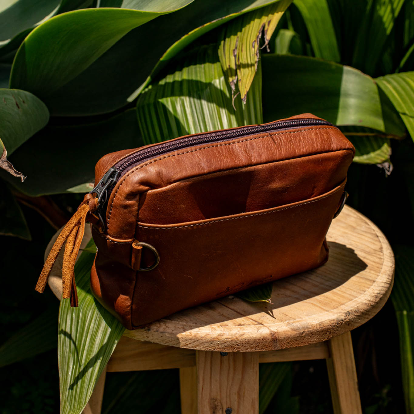 H&S WANDER CROSSBODY SET - OOAK BEADED PANEL - CAFE - NO. 17114