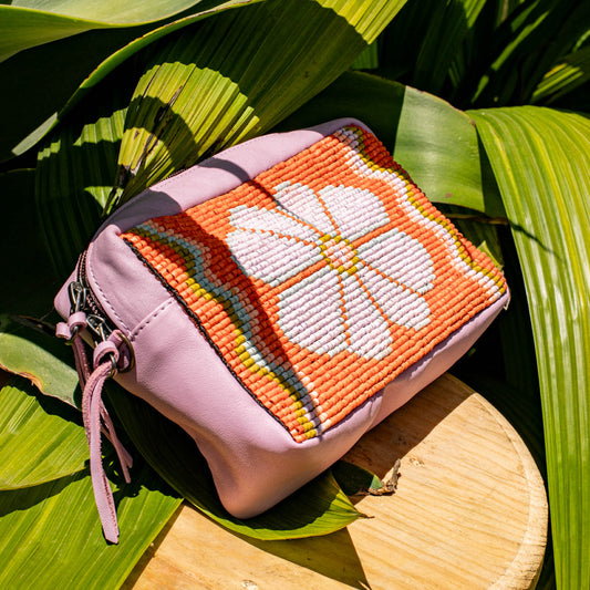 H&S WANDER CROSSBODY SET - OOAK BEADED PANEL - LILAC - NO. 17106