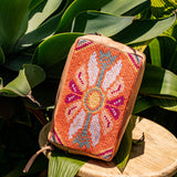 H&S WANDER CROSSBODY SET - OOAK BEADED PANEL - APRICOT - NO. 17110