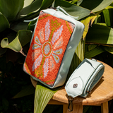 H&S WANDER CROSSBODY SET - OOAK BEADED PANEL - LUCITE - NO. 17128