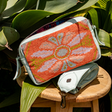 H&S WANDER CROSSBODY SET - OOAK BEADED PANEL - LUCITE - NO. 17128