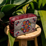 H&S WANDER CROSSBODY SET - OOAK BEADED PANEL - AMARANTH - NO. 17121