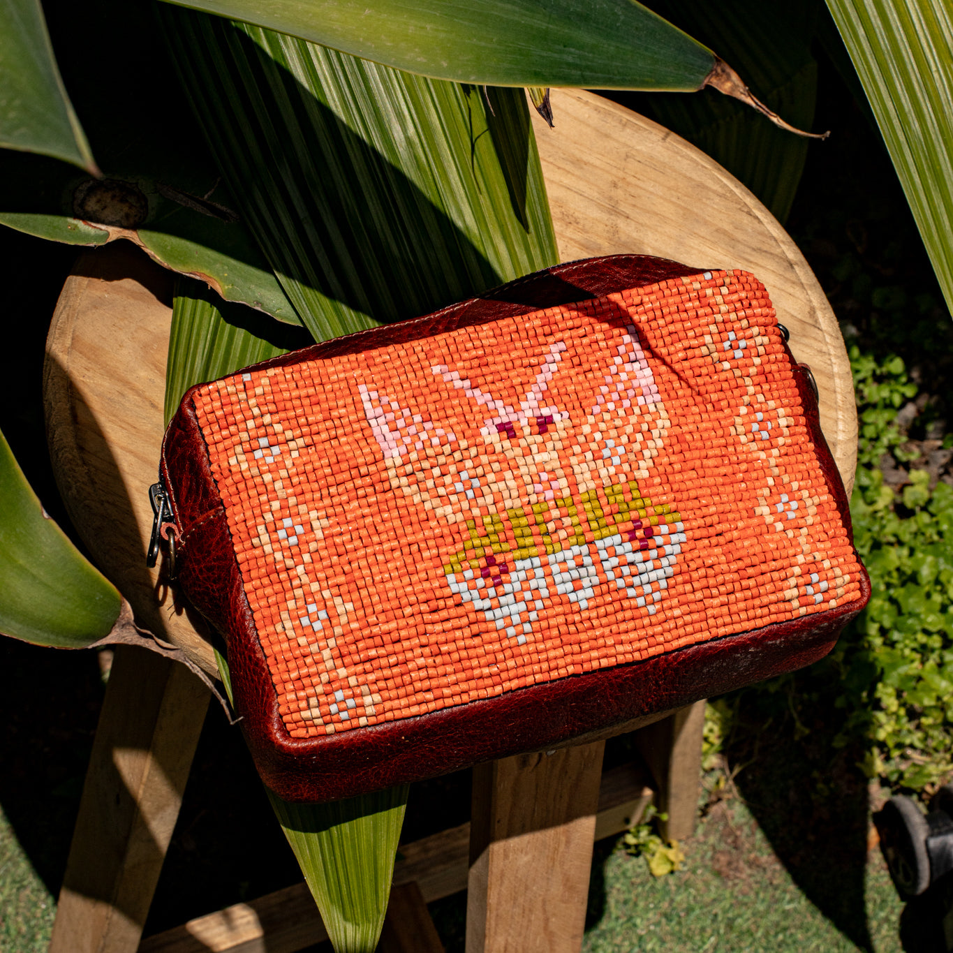 H&S WANDER CROSSBODY SET - OOAK BEADED PANEL - COPPER - NO. 17118