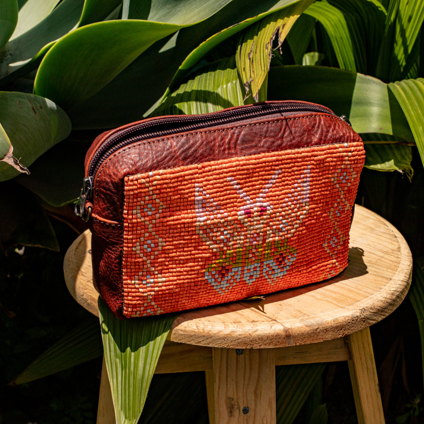 H&S WANDER CROSSBODY SET - OOAK BEADED PANEL - COPPER - NO. 17118