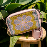H&S WANDER CROSSBODY SET - OOAK BEADED PANEL - ROSE QUARTZ - NO. 17126