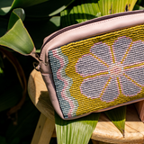 H&S WANDER CROSSBODY SET - OOAK BEADED PANEL - ROSE QUARTZ - NO. 17126