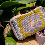H&S WANDER CROSSBODY SET - OOAK BEADED PANEL - ROSE QUARTZ - NO. 17126