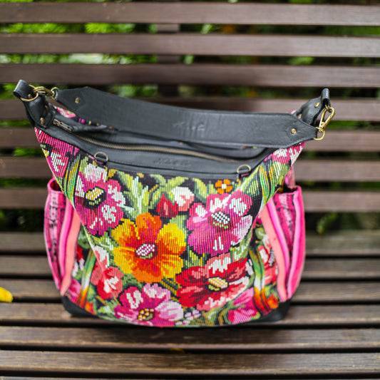 BEATRIZ CDB + DIAMANTE STRAP - OOAK HUIPIL - BLACK - NO. 18903