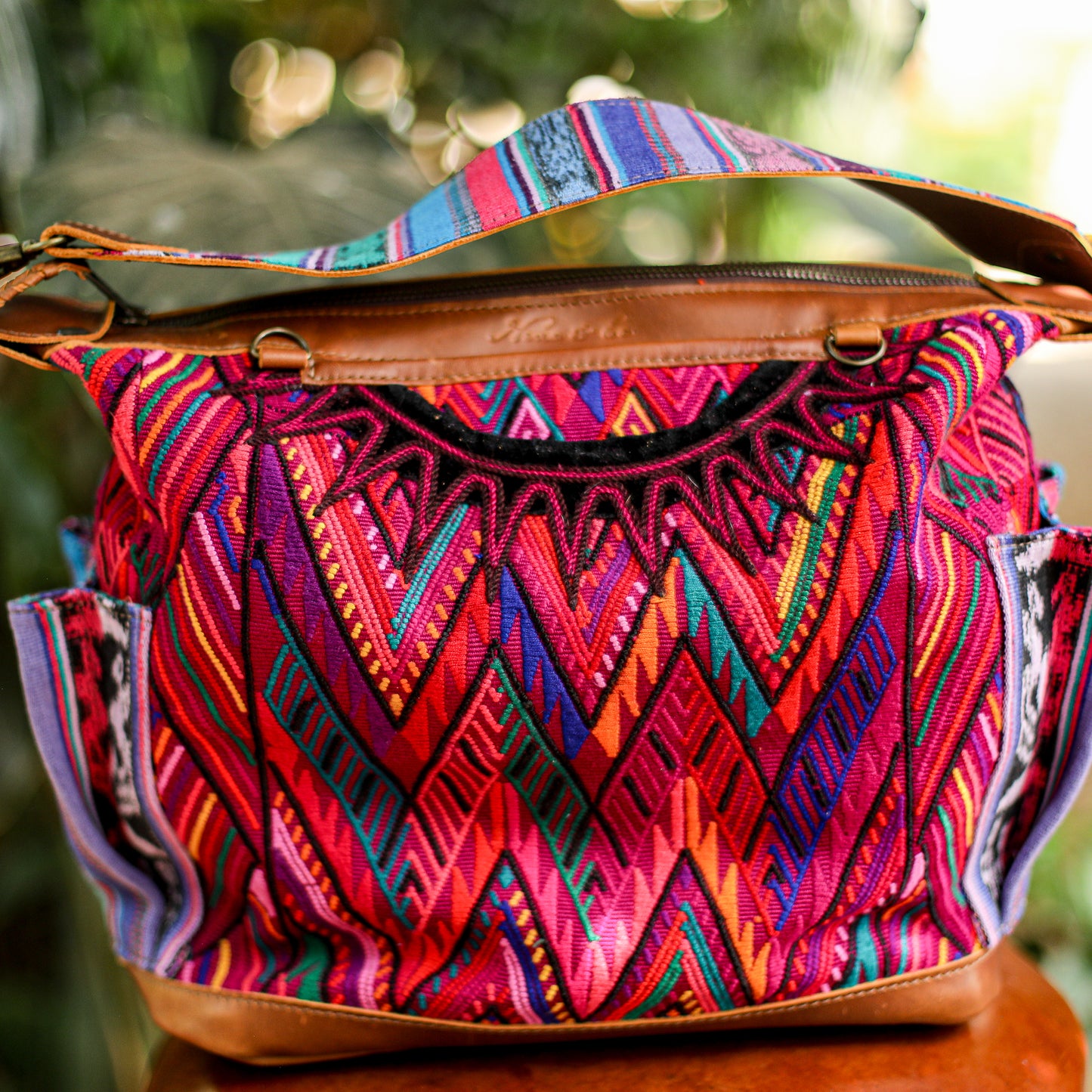 BEATRIZ MCDB + DIAMANTE STRAP - OOAK HUIPIL - CORTE LINING - CAFE - NO. 200075