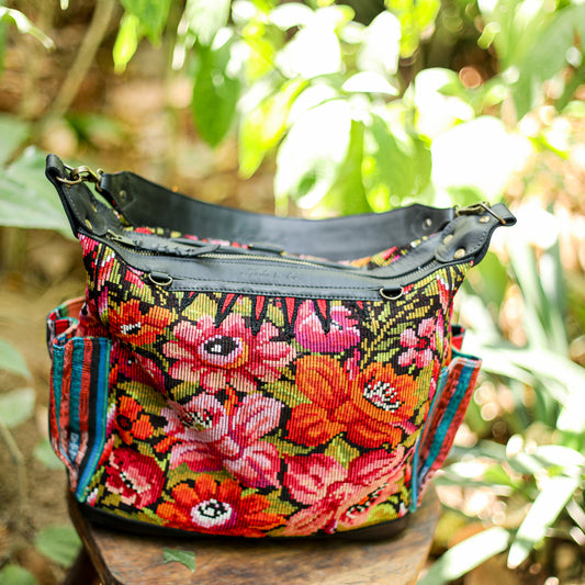 BEATRIZ MCDB + DIAMANTE STRAP - OOAK HUIPIL - CORTE LINING - BLACK - NO. 200083