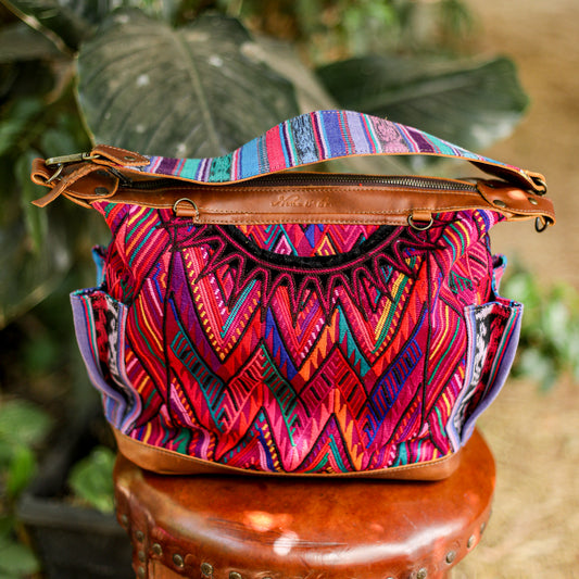 BEATRIZ MCDB + DIAMANTE STRAP - OOAK HUIPIL - CORTE LINING - CAFE - NO. 200075