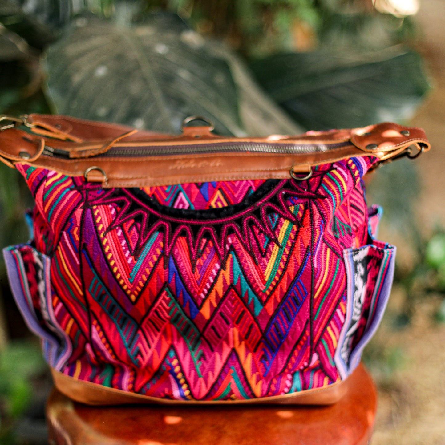 BEATRIZ MCDB + DIAMANTE STRAP - OOAK HUIPIL - CORTE LINING - CAFE - NO. 200075