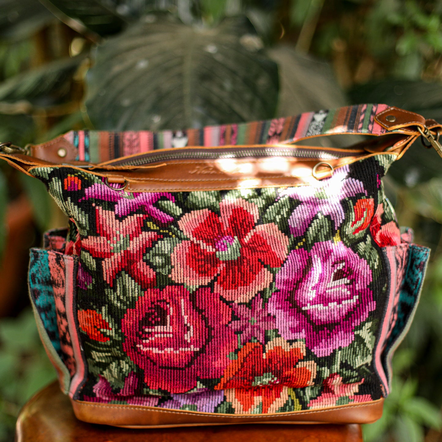 BEATRIZ MCDB + DIAMANTE STRAP - OOAK HUIPIL - CORTE LINING - CAFE - NO. 200078