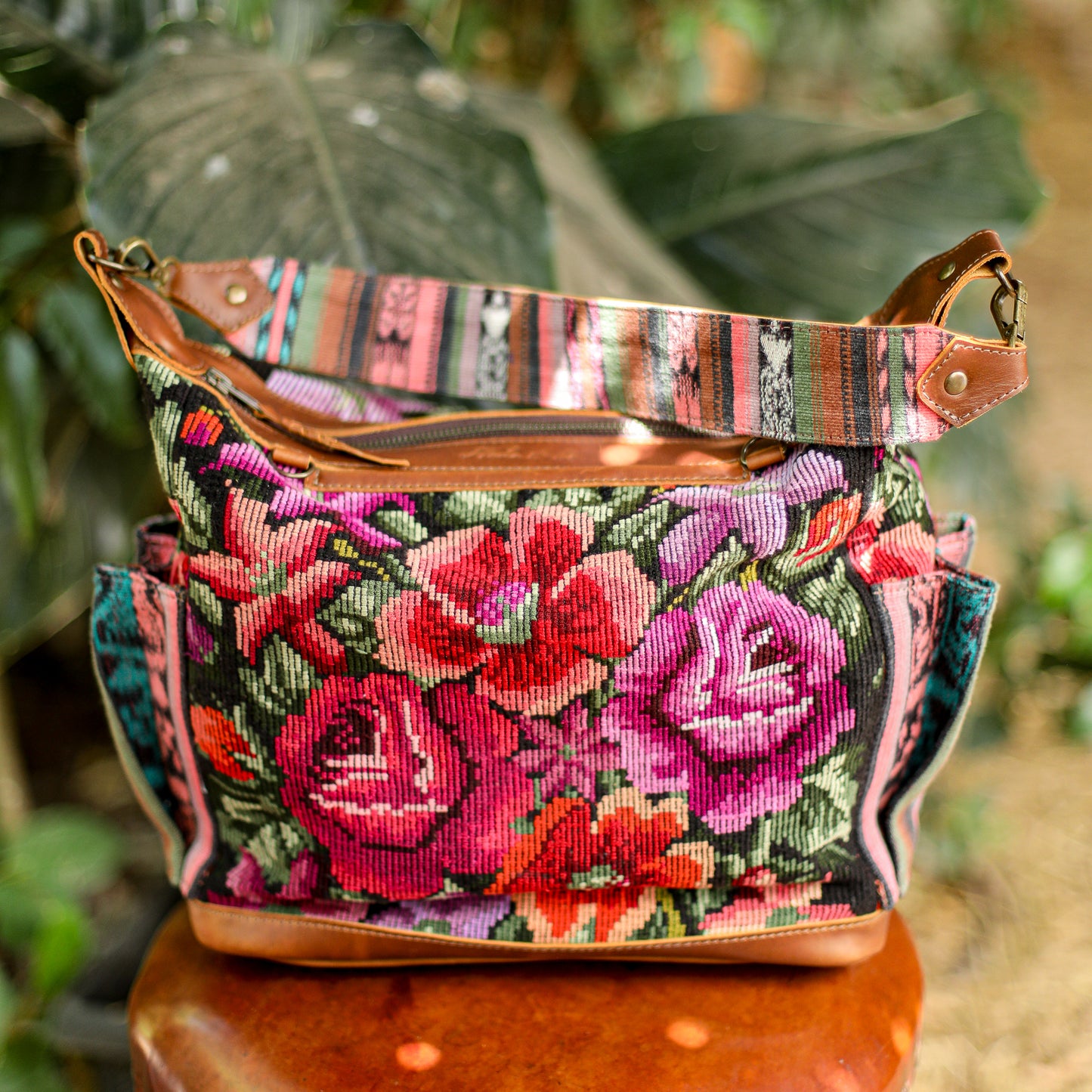 BEATRIZ MCDB + DIAMANTE STRAP - OOAK HUIPIL - CORTE LINING - CAFE - NO. 200078