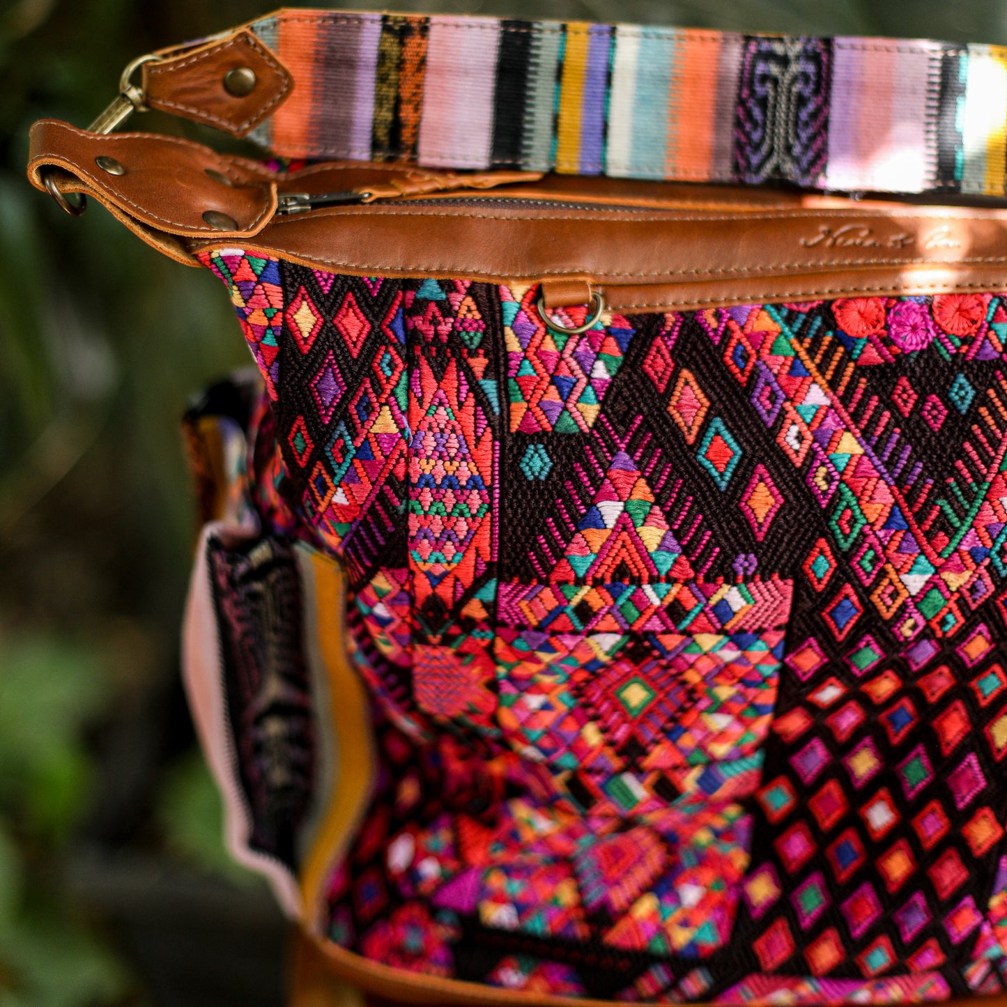 BEATRIZ CDB + DIAMANTE STRAP - OOAK HUIPIL - CORTE LINING - CAFE - NO. 200067