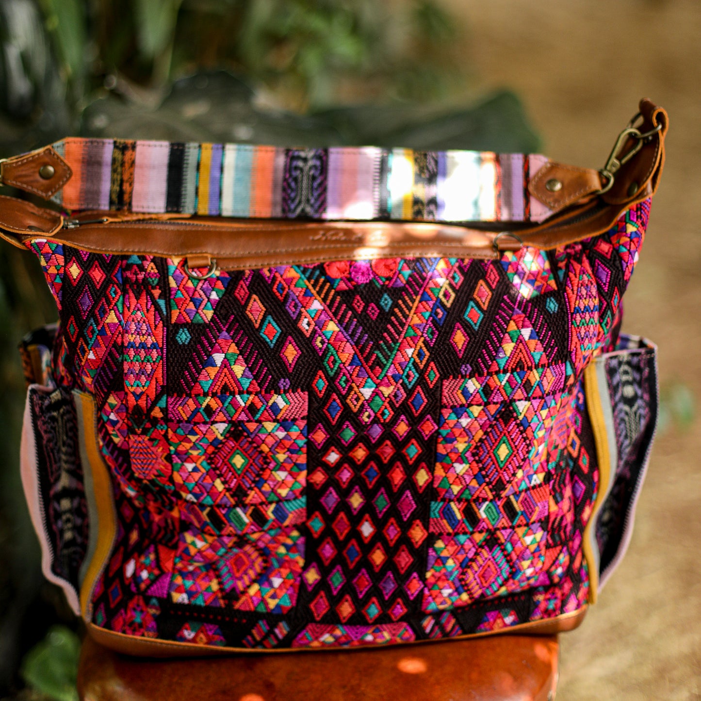 BEATRIZ CDB + DIAMANTE STRAP - OOAK HUIPIL - CORTE LINING - CAFE - NO. 200067