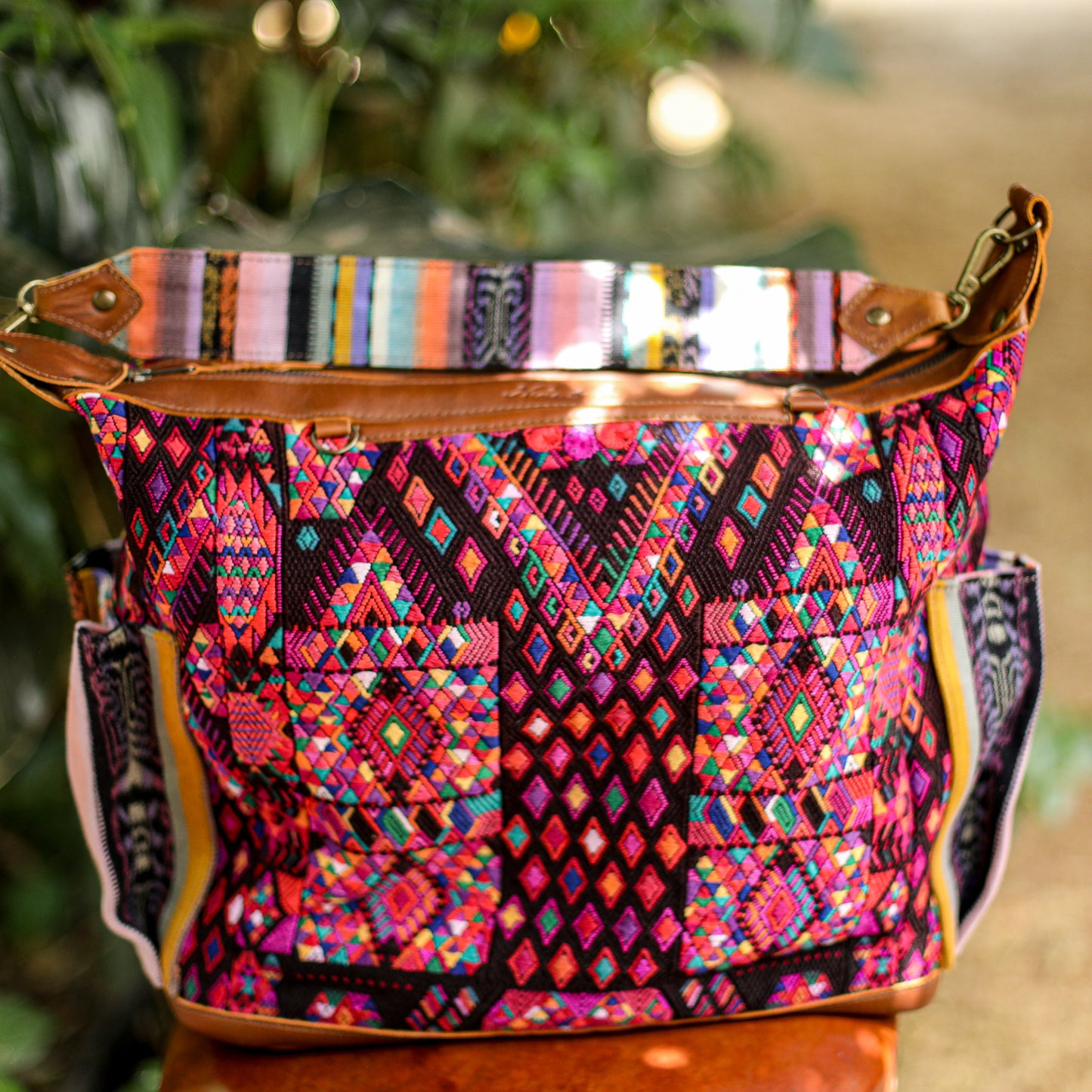 BEATRIZ CDB + DIAMANTE STRAP - OOAK HUIPIL - CORTE LINING - CAFE - NO. 200067